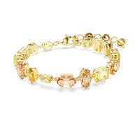 Swarovski Gema Bracelet, Yellow and Amber Mixed-Cut Crystals, Gold-Tone Finished Setting, Brass