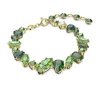 Swarovski Gema bracelet, Mixed cuts, Green, Gold-tone plated