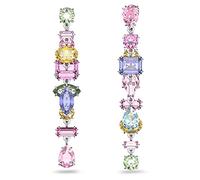 Swarovski Gema Drop Earrings, Pastel Mixed Cut Crystals in a Rhodium Tone Plated Setting, from the Gema Collection