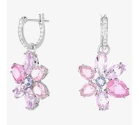 Purple Stone Mini Hoop Earrings- female- Swarovski- Earrings- Pink- ONE SIZE- Accessories ONE SIZE
