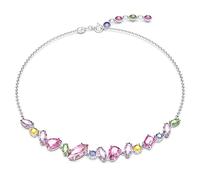 Swarovski Gema necklace, Mixed cuts, Multicoloured, Rhodium plated