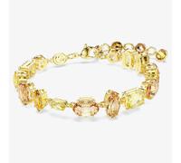 Swarovski Gema Bracelet, Yellow and Amber Mixed-Cut Crystals in a Gold-Tone Finished Setting, Part of the Gema Collection