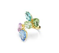 Swarovski Gema Motif Ring, Mixed Cuts, Multicolored, Gold-Tone Plated