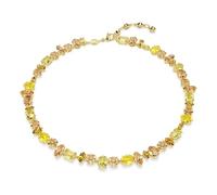 Gema Tennis necklace, Mixed cuts, Yellow, Gold-tone plated