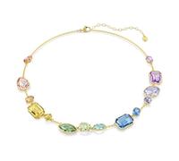 Swarovski Gema necklace, Mixed cuts, Multicolored, Gold-tone plated