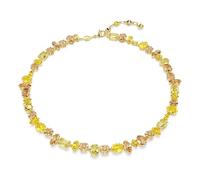 Swarovski Gema Necklace, Mixed Cuts, Yellow, 18K Gold Finish