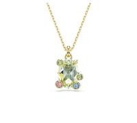 Swarovski Gema Pendant Necklace, Multicoloured Mixed-Cut Crystals in a Gold-Tone Finished Setting, Part of the Gema Collection