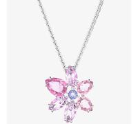Swarovski Gema Pink Flower Pendant Necklace 5662493 In Silver Silver