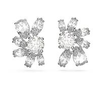 Swarovski Gema Stud Earrings, Clear Crystals in a Rhodium Plated from the Gema Collection