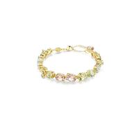 Swarovski Gema Tennis bracelet, Mixed cuts, Multicolored, Gold-tone finish