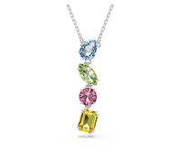 Gema Y pendant, Mixed cuts, Multicoloured, Rhodium plated