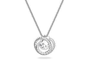 Swarovski Generation Pendant Necklace, White Crystals, Rhodium Plated from the Generation Collection