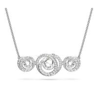 Swarovski Generation Rhodium Plated White Crystal Tri Spiral Pendant D - Silver