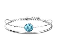 Swarovski Ginger bangle, Blue, Rhodium plated