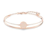 Swarovski Ginger bangle, White, Rose gold-tone plated