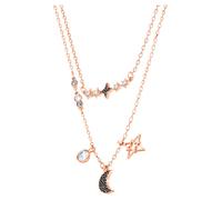 Swarovski Glowing Moon Multi Coloured Mix Plated Necklace Set - Silver