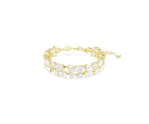 Swarovski Gold Mesmara White Mixed Cuts Double Bracelet