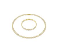 Swarovski Gold Plated Metal s Set: Bracelet + Necklace