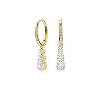 Swarovski Gold Stilla Attract Trilogy Round Cut Hoop Earrings