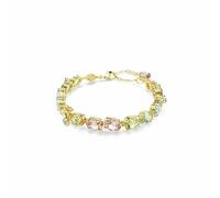 Swarovski Gema Tennis Bracelet, Multicoloured Mixed-Cut Crystals in a Gold-Tone Finished Setting, Part of the Gema Collection