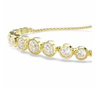 Swarovski Imber Tennis Bracelet, Clear Round-Cut Crystals in a Gold-Tone Finished Setting, Part of the Imber Collection