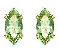 Swarovski Womens Peridot Gema Brass and Crystal Stud Earrings