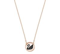 Swarovski Hall Swan Pendant, Grey with Rose Gold Plating - Chain Included, 38 cm, 1x1 cm (5382446)