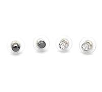 Swarovski Harley Stud Round Cut, Clear/Black Ruthenium Plated Earrings, Set of 2