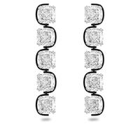 Swarovski Harmonia drop earrings, Cushion cut floating crystals, White, Mixed metal finish