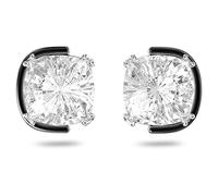 Swarovski Harmonia stud earrings, Cushion cut, White, Mixed metal finish