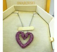 SWAROVSKI Heart Necklace Sublima Pendant Large Purple Crystals New In Box