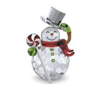 Swarovski 2023 Holiday Cheers Dulcis Snowman Figurine, White and Multi-Coloured Crystals, from the Holiday Cheers Collection