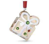 Swarovski Holiday Cheers Gingerbread Gift Ornament, Multi-Coloured Crystals and Red Grosgrain Ribbon, from the Holiday Cheers Collection