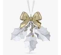 Swarovski Holiday Magic Holly Leaves Bow Ornament 5685701 In Gold Gold One Size