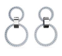 Swarovski Hollow Blue Rhodium Plated Hoop Earrings 5663503 - Refined - Swarovski Crystal / Rhodium Plated