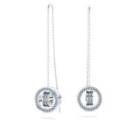 Swarovski Hollow Chain Earrings, Blue Pavé Crystals in a Rhodium Plated Setting, from the Hollow Collection