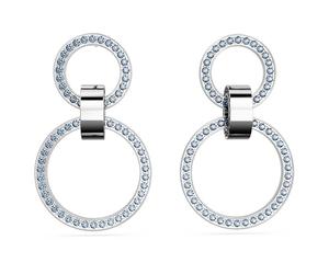 Swarovski Hollow Drop Earrings, Blue Pavé Crystals in a Rhodium Plated Setting, from the Hollow Collection
