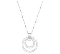 Swarovski Hollow Pendant, 75 cm long, Women's Necklace with Sparkling White Crystals, Rhodium Plated Metal, from the Swarovski Hollow Collection