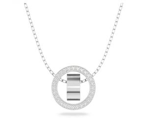 Swarovski Hollow Pendant Circle White Rhodium Plated Necklace 5636501 - - Crystal / Rhodium Plated
