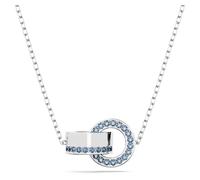 Swarovski Hollow Pendant Necklace, Blue Crystals in a Rhodium Plated Setting, from the Hollow Collection