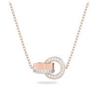 Swarovski Hollow Pendant Small White Rose Gold-Tone Plated Necklace 5636496