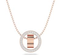 Swarovski Hollow Rose Gold Tone Plated Small White Crystal Circle Pendant D - Gold