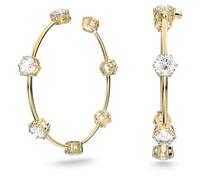 Swarovski Hoop, Pair of White Crystal, Gold Tone Plated Hoop Earrings, from the Constella Collection