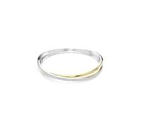Swarovski Hyperbola Bangle Bracelet, Overlapping Design with Clear Round-Cut Crystals in a Mixed Metal-Finished Setting, Size M, Part of the Hyperbola Collection
