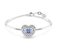 Swarovski Hyperbola bangle, Heart, Blue, Rhodium plated