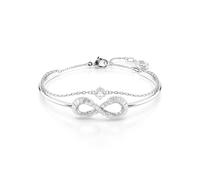 Swarovski Hyperbola bangle, Infinity, White, Rhodium plated