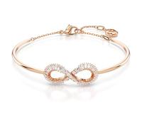 Swarovski Hyperbola bangle, Infinity, White, Rose gold-tone plated