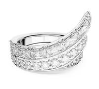 Swarovski Hyperbola Cocktail Ring, White Carbon Neutral Crystals in Mixed Cuts, Rhodium Plated Setting, from the Hyperbola Collection, Size 55