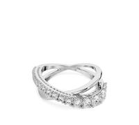 Swarovski Hyperbola crossover crystal-embellished ring - Silver 52