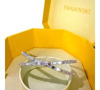 Swarovski Hyperbola cuff, Infinity, White, Rhodium plated
